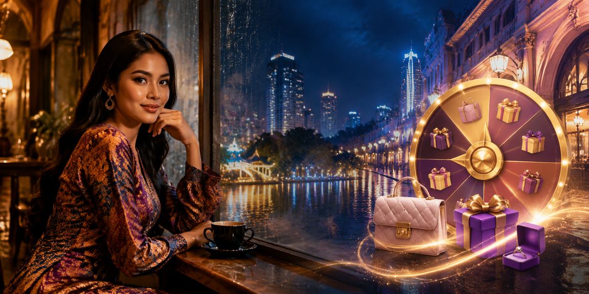 Batik-inspired lucky draw display for u9play online lottery